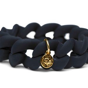 Marc by Marc Jacobs Black Rubber Bracelet with Turnlock Charm